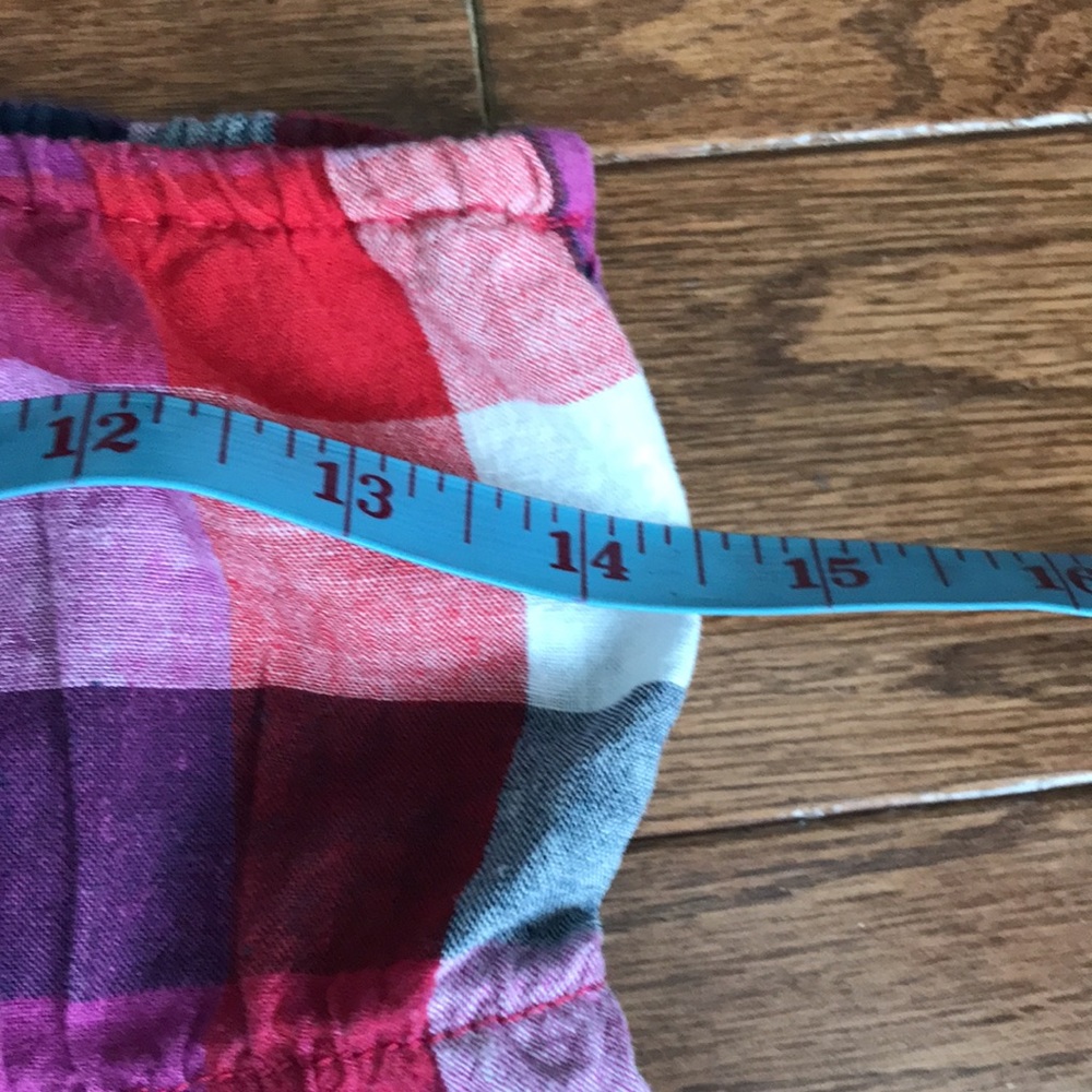 Cute strapless plaid top with elastic back SMALL - Picture 6 of 7